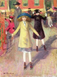 Kinder beim Rollschuhlaufen, ca. 1918-21
